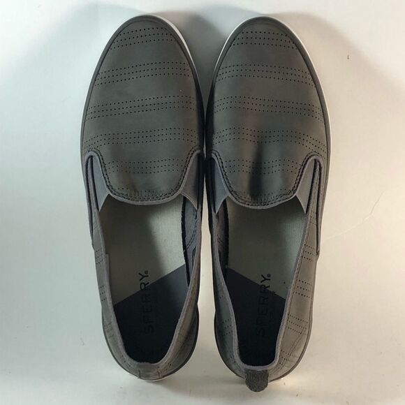 Sperry Top Sider womens memory foam shoes slip on sneakers gray white size 8 - Picture 3 of 8